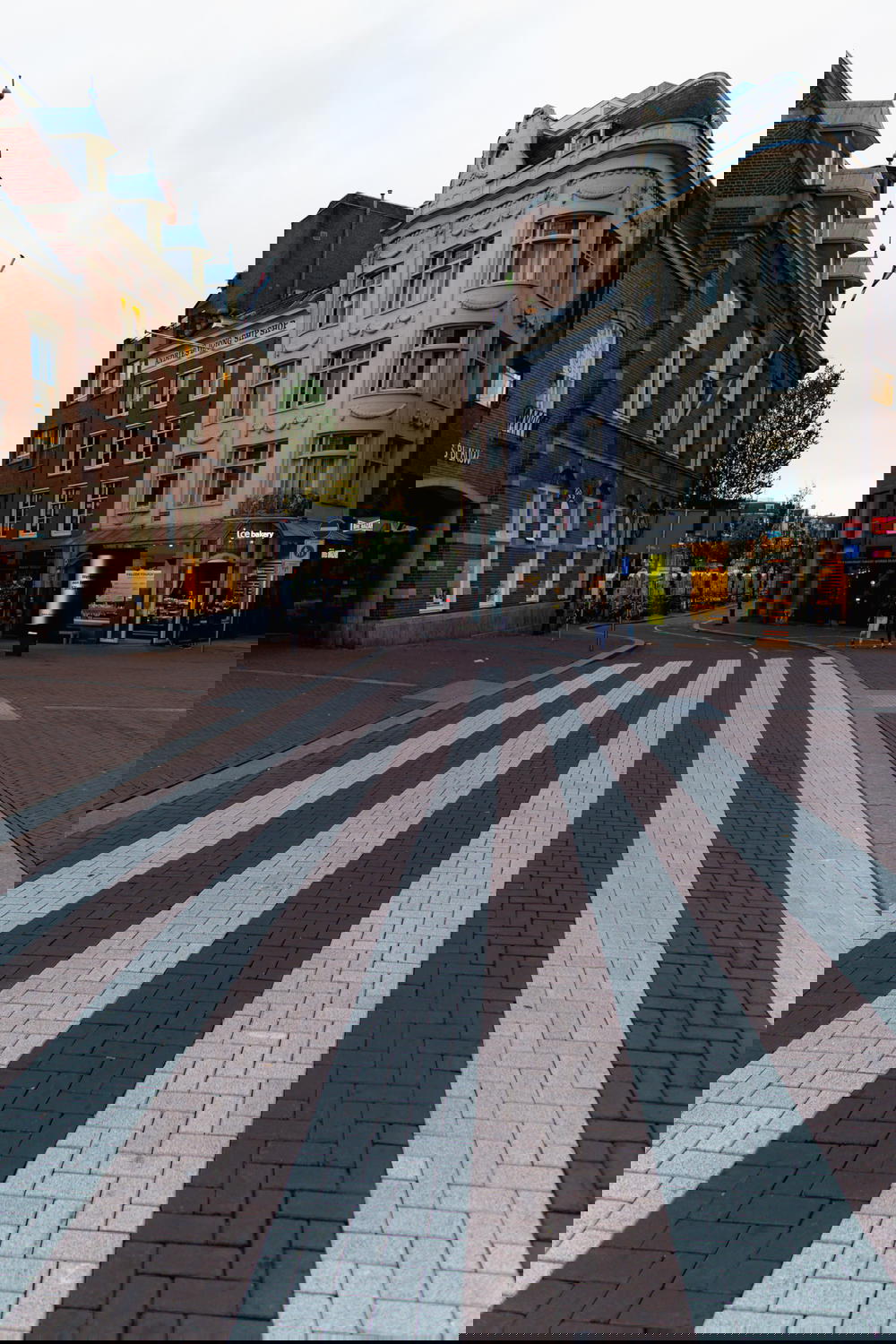 A zebra crossing in the middle of Amsterdam.