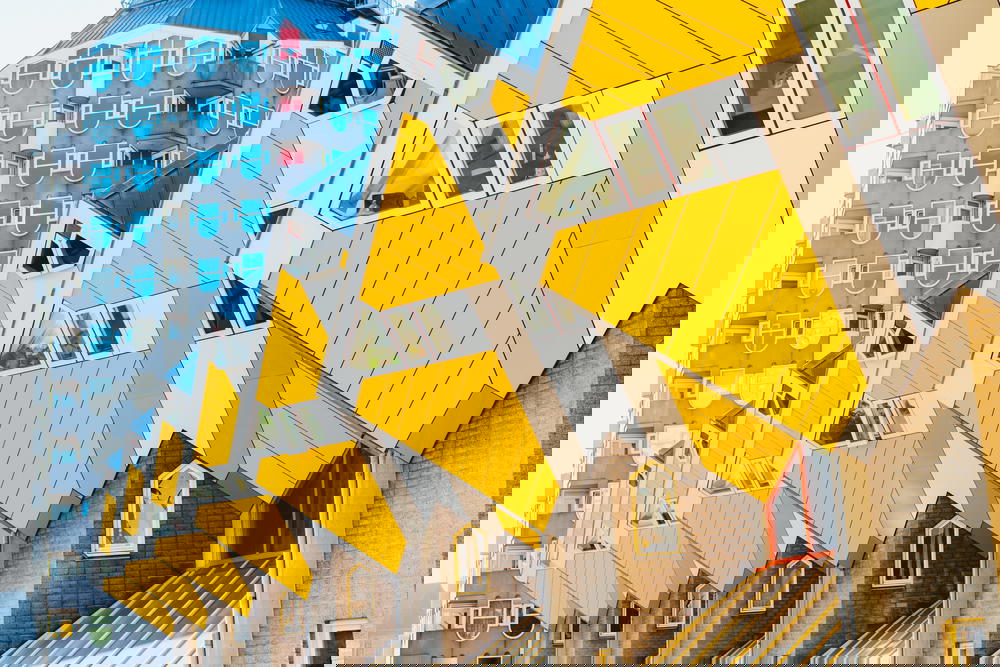 The cube houses in Rotterdam, The Netherlands showcase unique architecture.