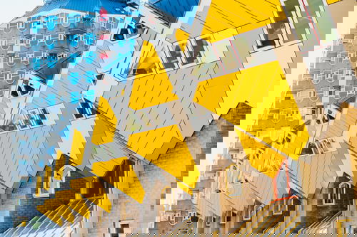 The cube houses in Rotterdam, The Netherlands showcase unique architecture.