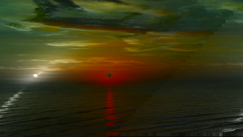 The sun is setting over Peru.