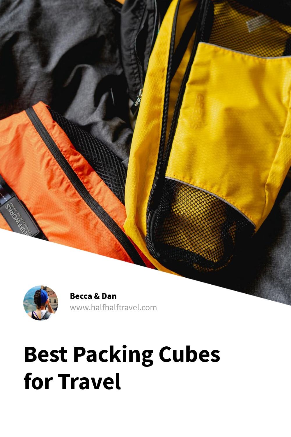 Pinterest image from the 'Best Packing Cubes for Travel in 2024 (Pack smarter)' article on Half Half Travel