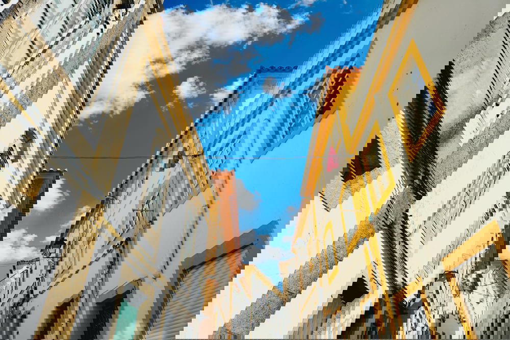 White-washed buildings in Portalegre, Portugal