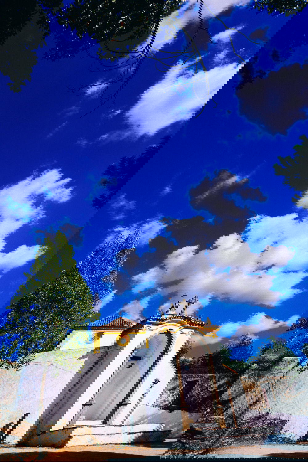 Small white church in Castelo de Vide, Portugal