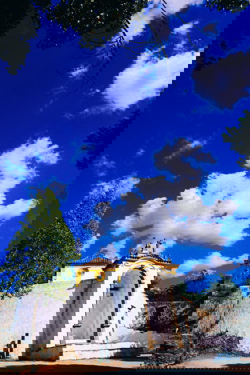 Small white church in Castelo de Vide, Portugal