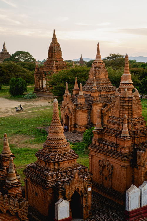 The temples in bagan, myanmar.