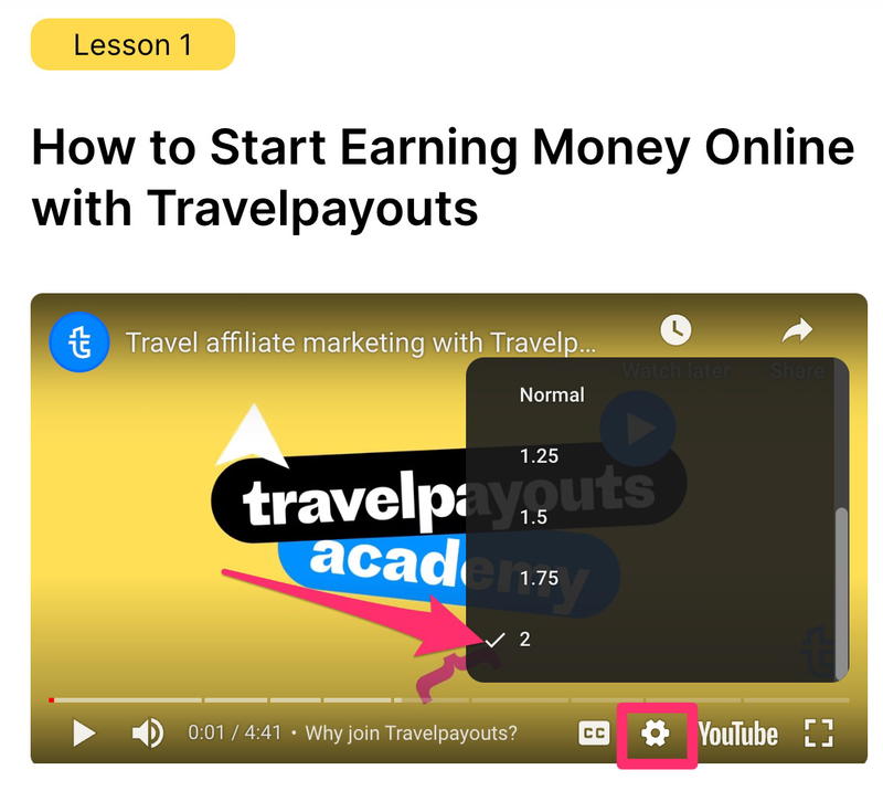 a screenshote screen showing the settings and settings of the travel payouts
