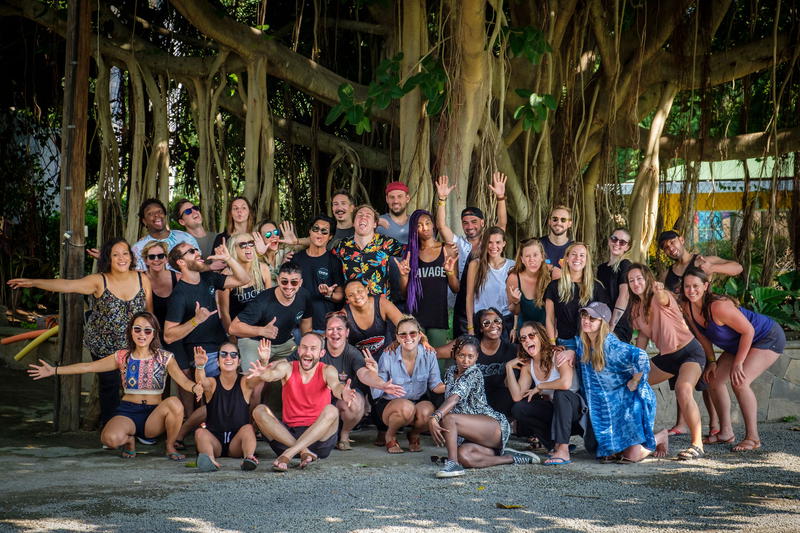 a group of people posing for a picture