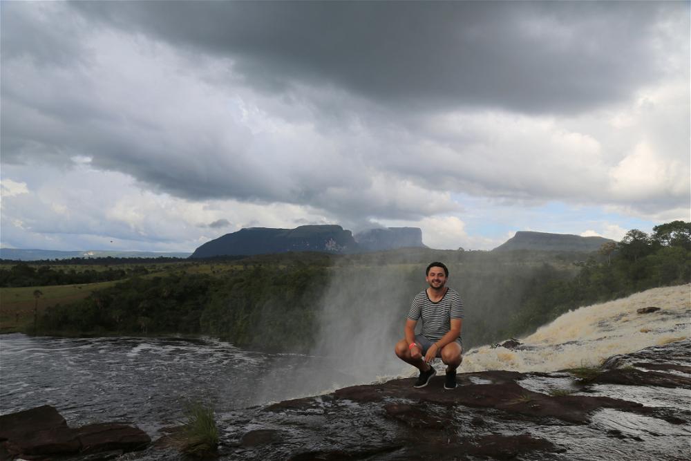 Daniel with beautiful scenery in Venezuela