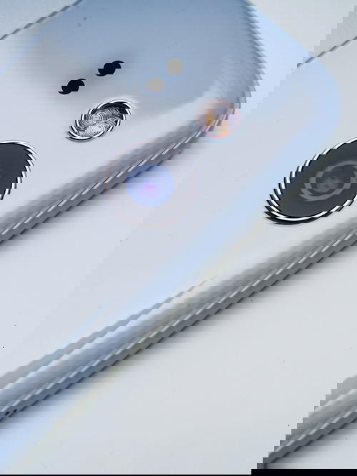 Macro close up of a cell phone camera lens