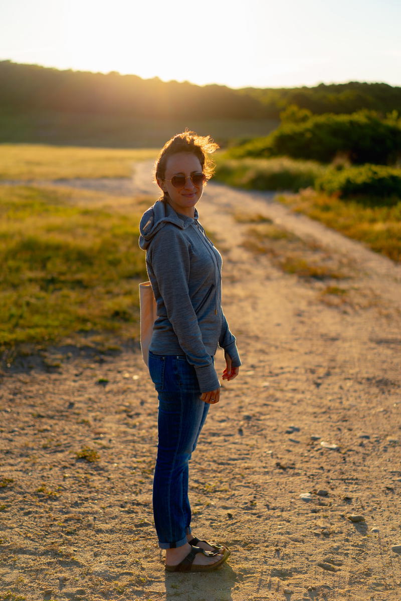 Women wearing a aviator first class hoodie