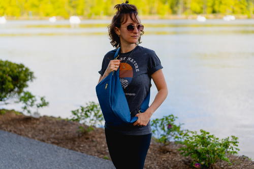 Women wearing the Canvelle oversized fanny pack.