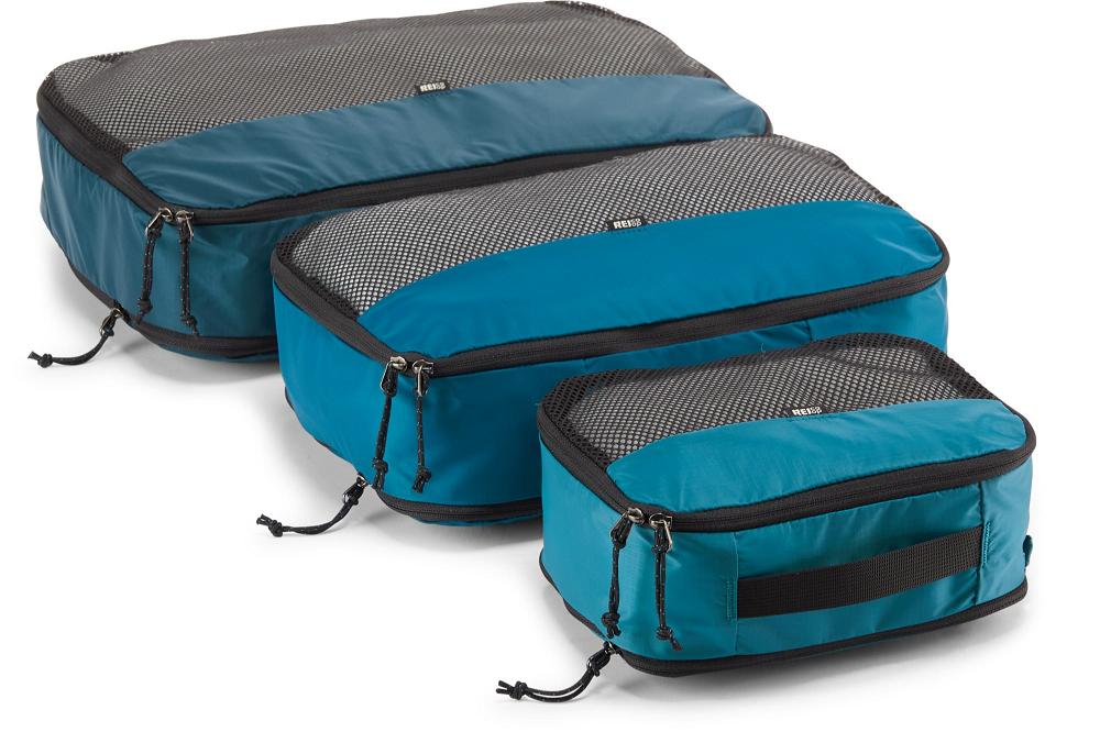 REI packing cube set, oack of 3 in small, medium and large.