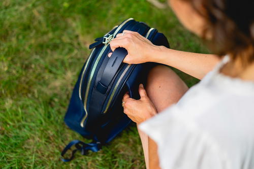 girl travel backpack