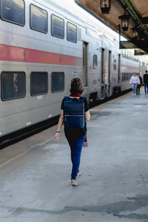 girl travel backpack