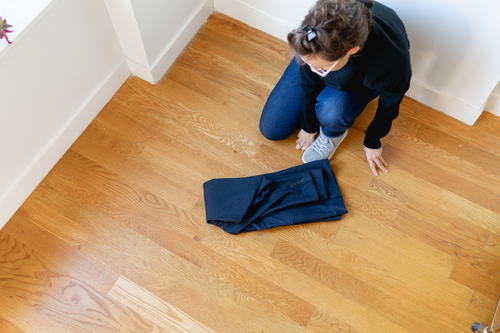 Folding a Bluffworks suit jacket