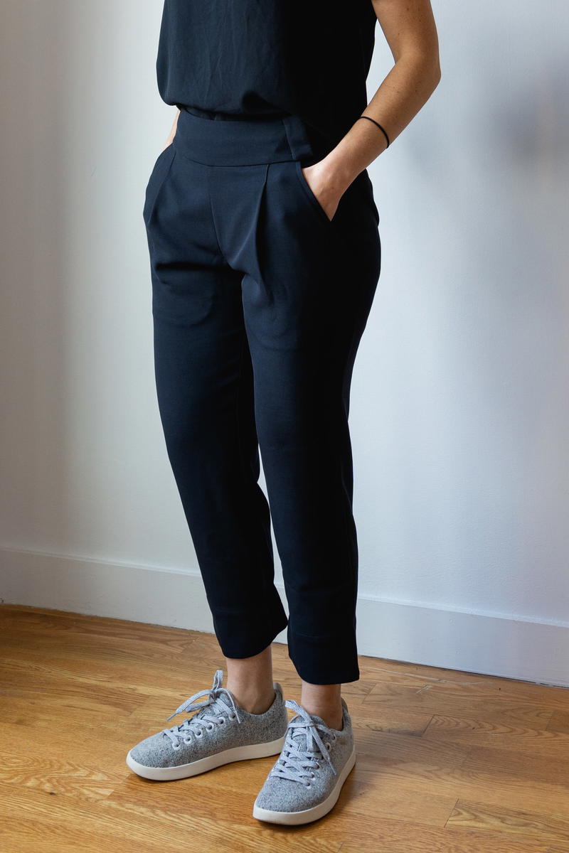 Grey Petaluma Ponte Pintuck Pants