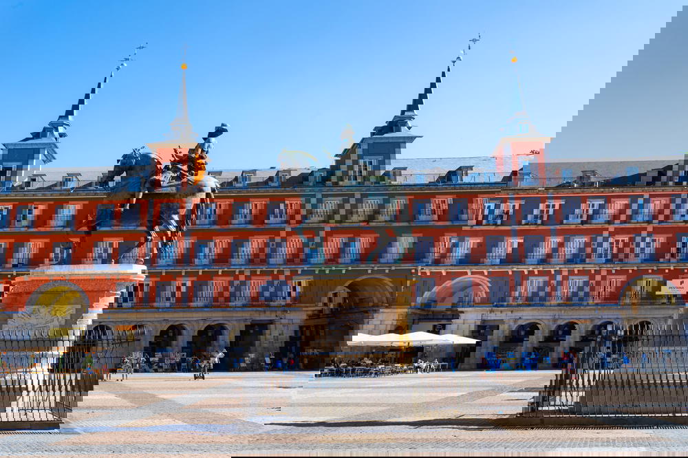 A statue of a man on a horse in Madrid.