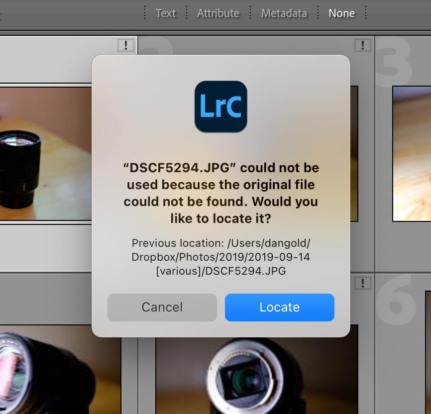 Error Locating File Message How to Fix the 'File Could Not Be Found' Error in Lightroom