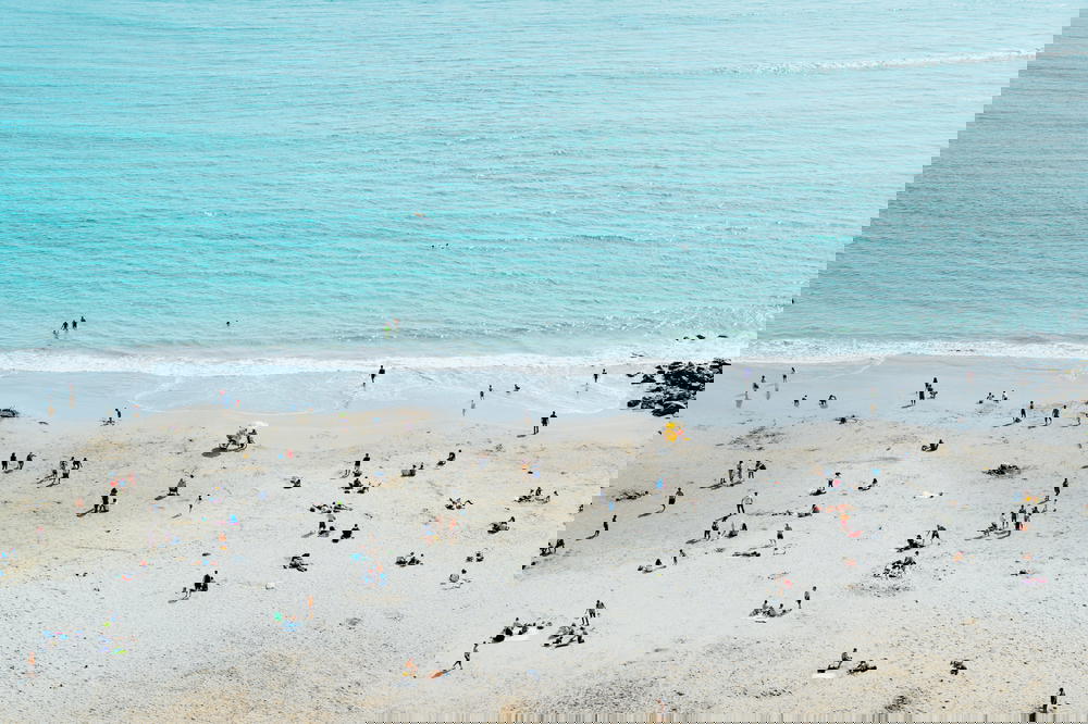 Crowded beach in Lima, Peru