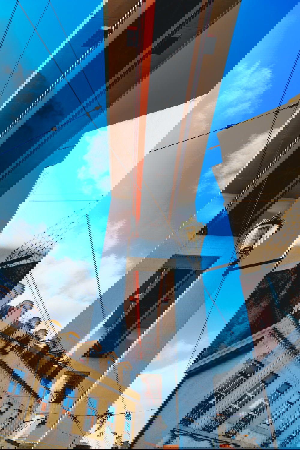 A bridge over a street.