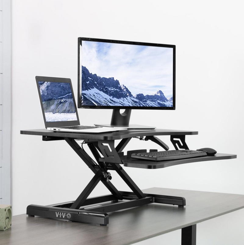 VIVO Black Height Adjustable Extra Wide 42 Stand Up Desk Converter  Workstation 