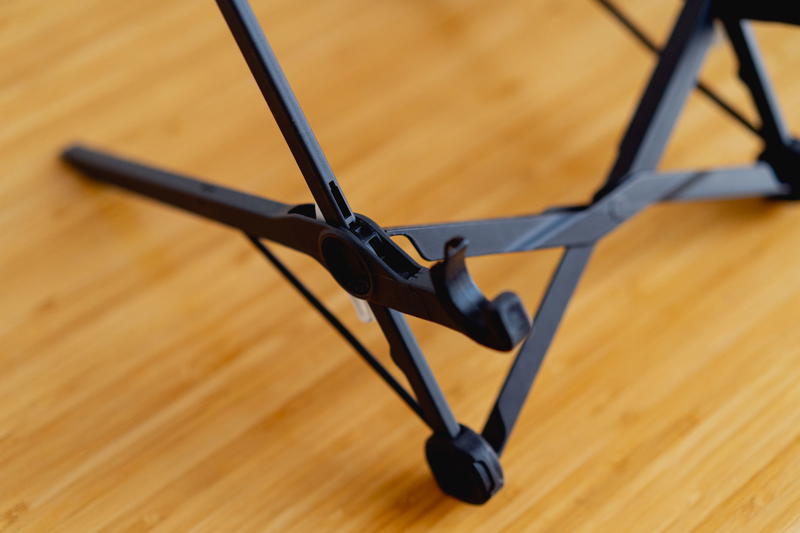 Roost laptop stand on a wooden desk