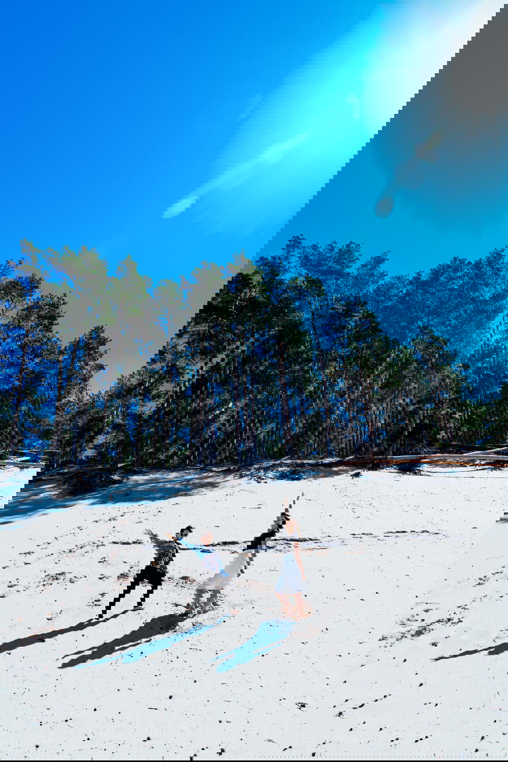 Two girls on the Balta Kappa sand dune in Jurmala