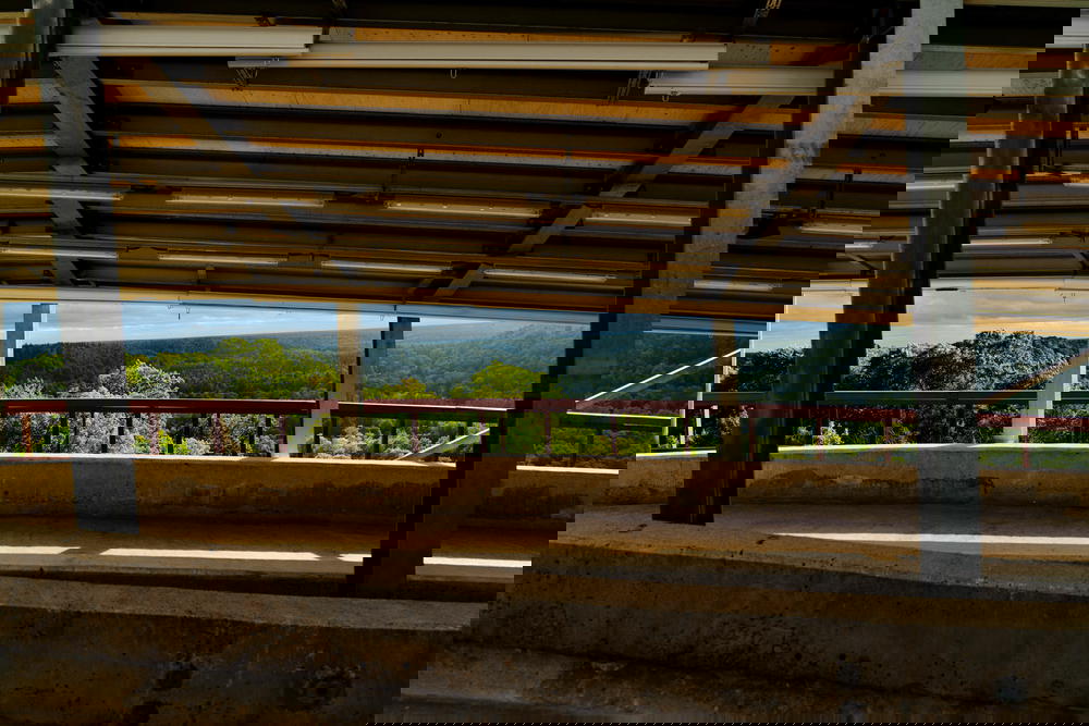 Under an old bob sled track.