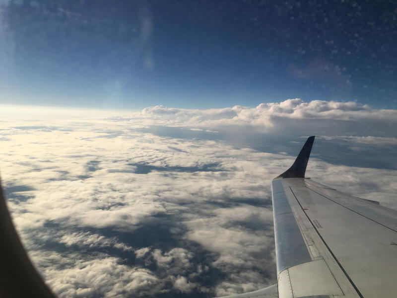 Clouds out of an airplane window
