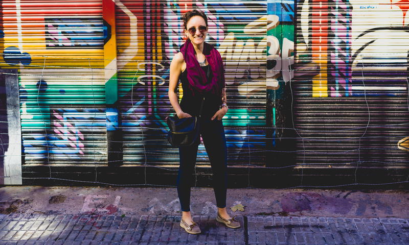 Woman with street art