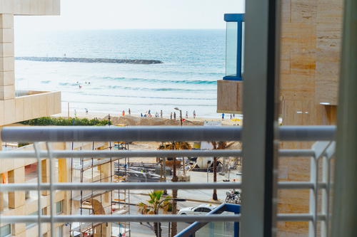 View of a beach in Tel Aviv, Israel