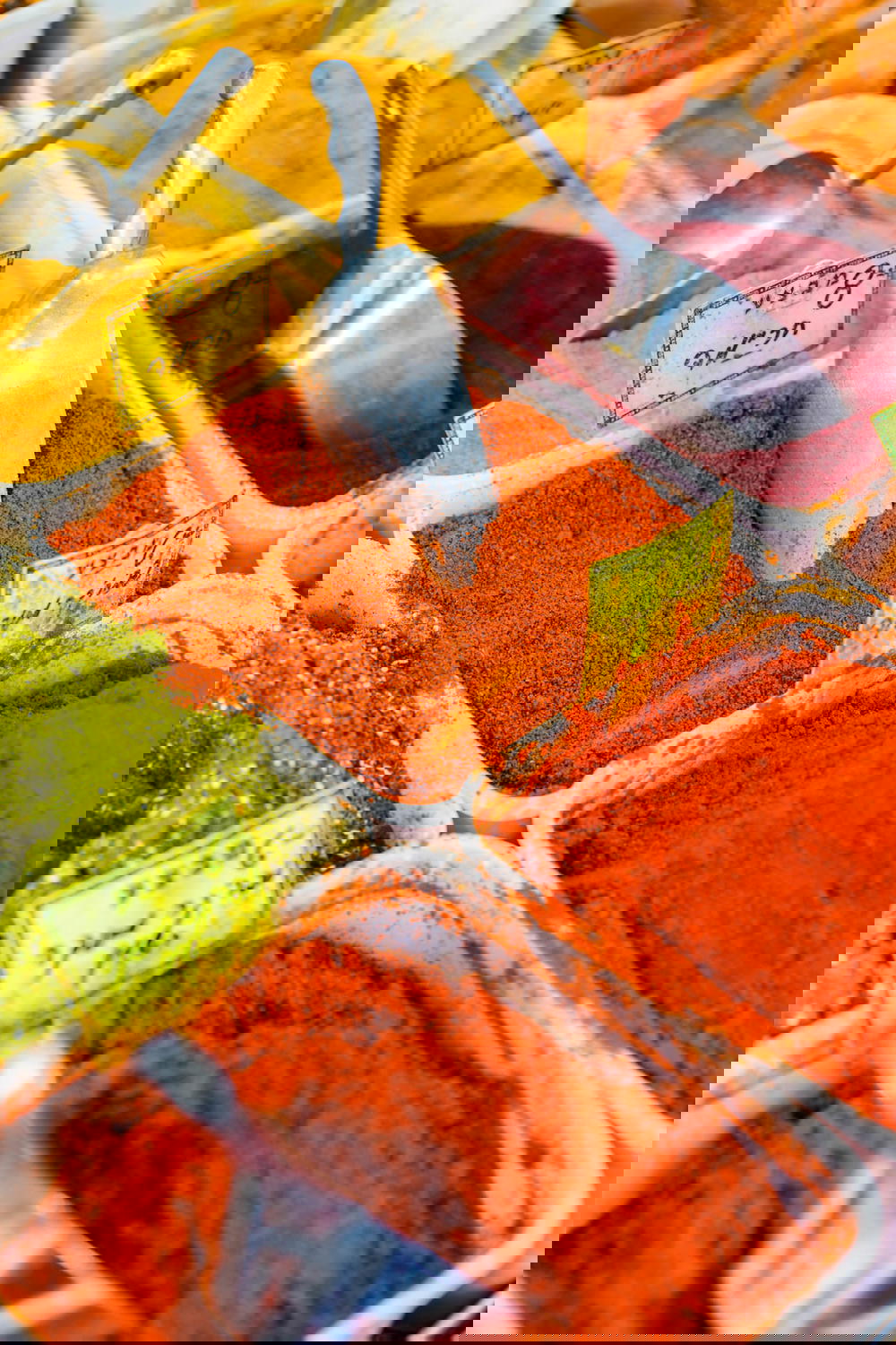 Colorful spices in a market in Israel