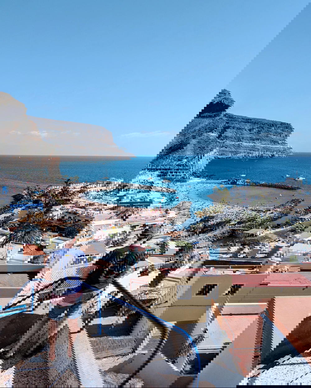 Dan looking at Puerto de Mogan from above