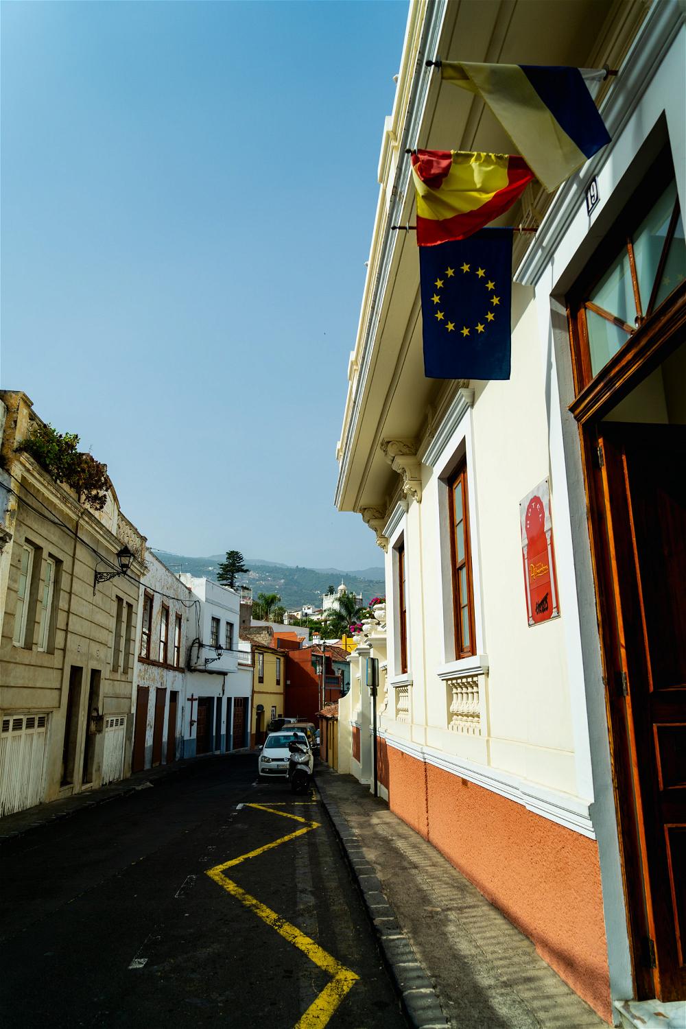 Quiet street scene of village in Tenerife