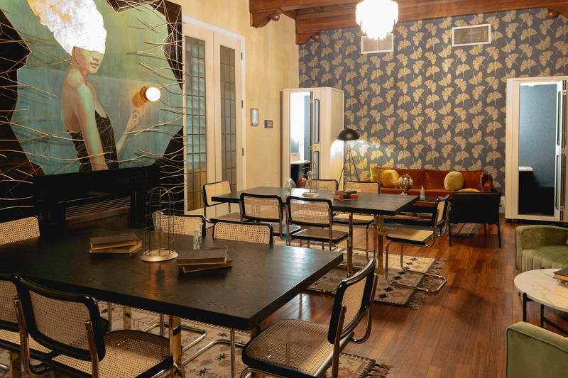 A wooden floor in a Chicago dining room.