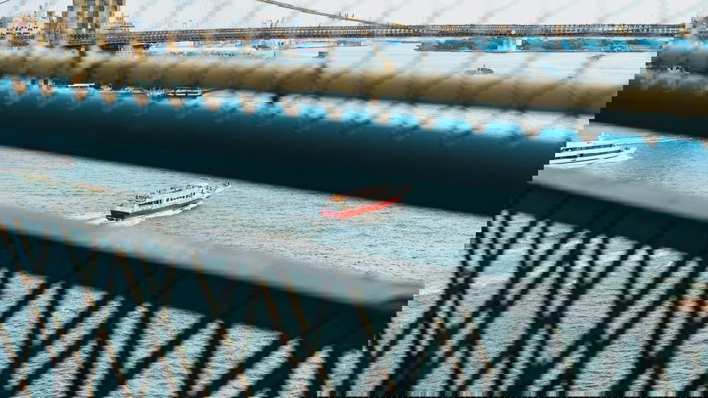 Boat on the east river taken from the Manhattan Bridge