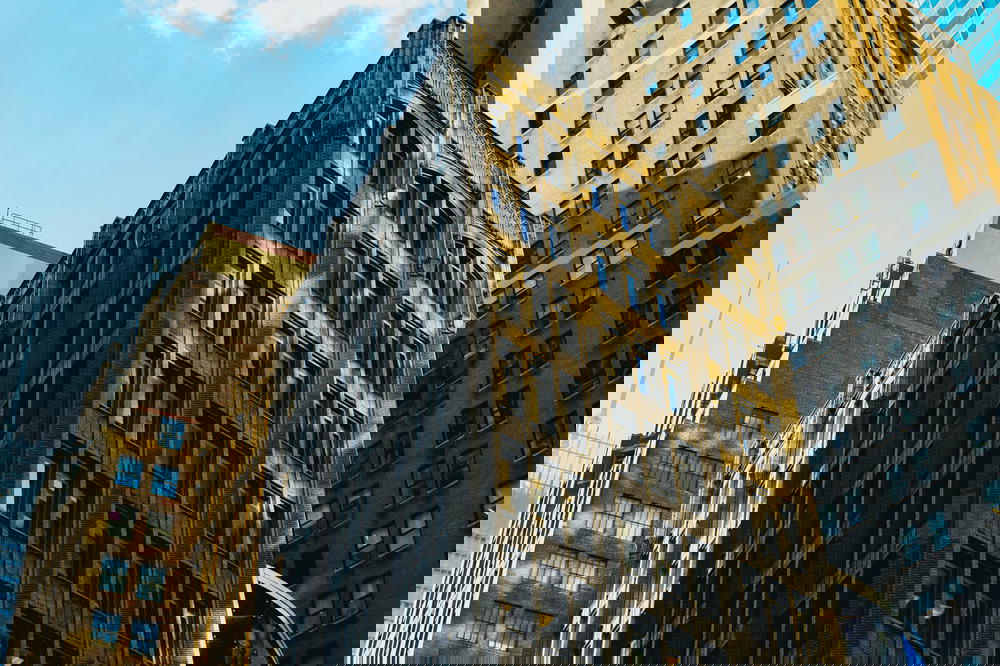 A close up of a building in Times Square.