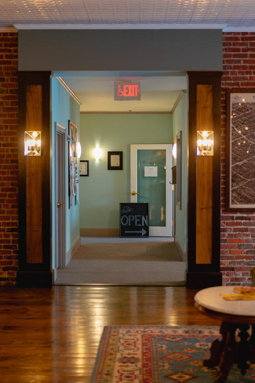 A wooden floor in a hotel room at Hotel on North in Pittsfield, Massachusetts.