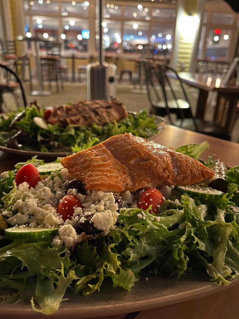 A plate with a salad on it in Pittsfield, Massachusetts.