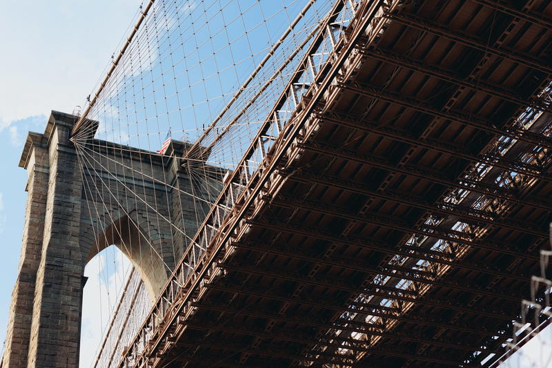 A view of the Brooklyn Bridge in NYC.