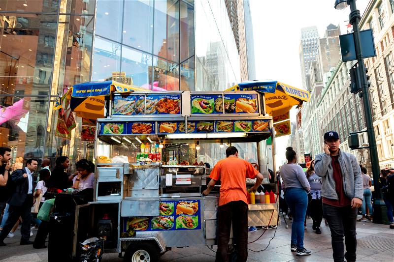 A food cart in NYC.