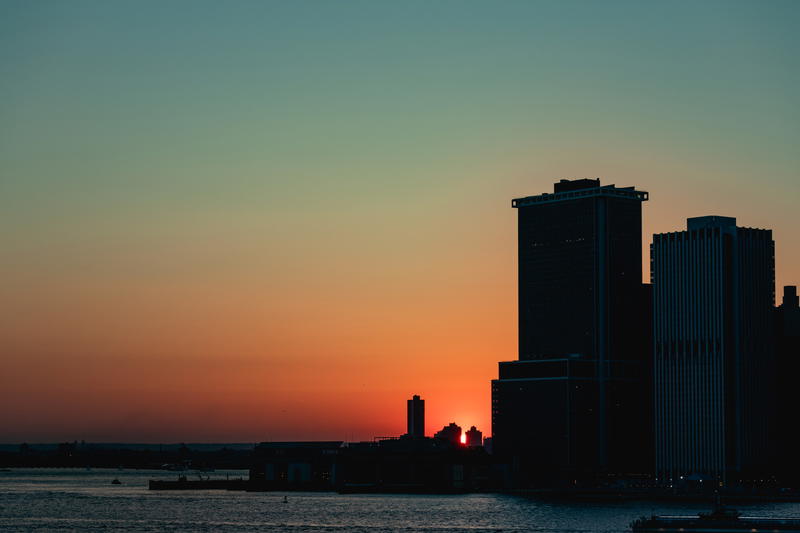 Detroit skyline at sunset - NYC