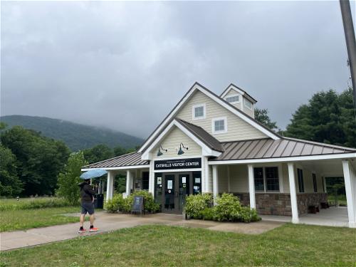 An exterior view of the Catskills Visitor Center in Mt Tremper, NY