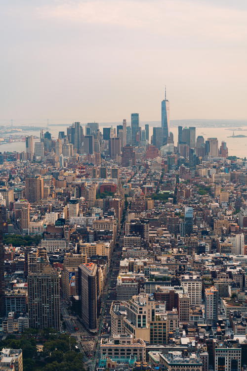 An aerial view of NYC.