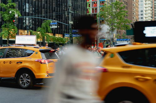 A NYC yellow taxi cab.