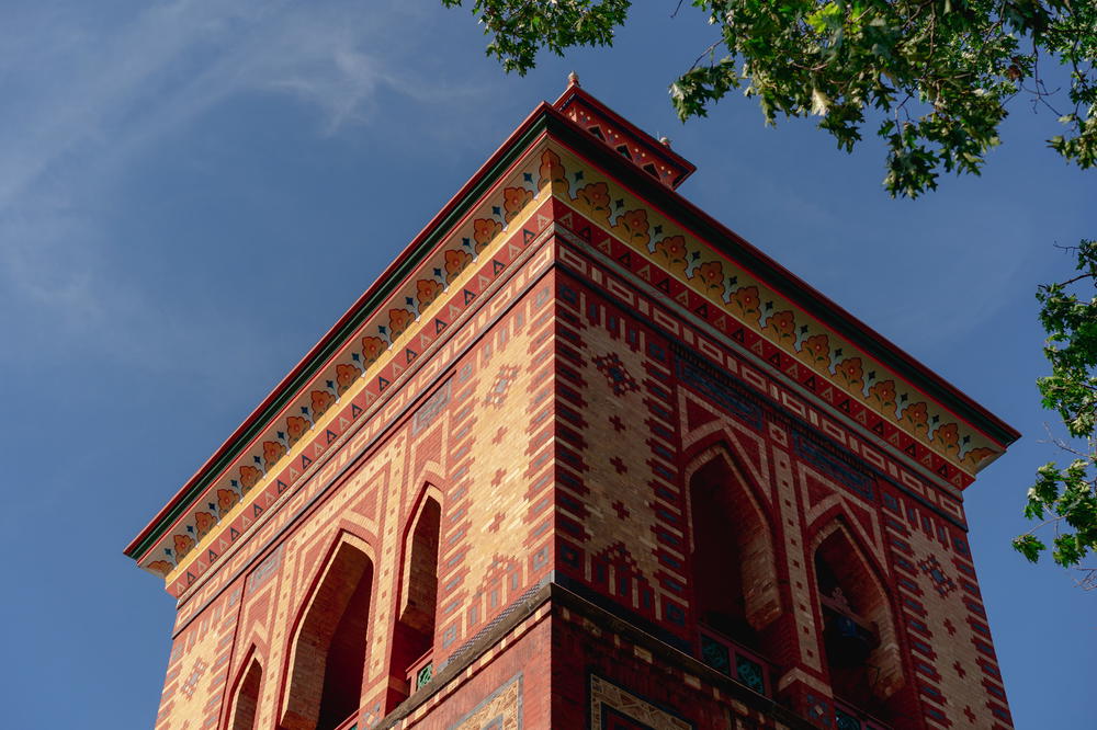 A clock tower at the Olana State Historic Site.