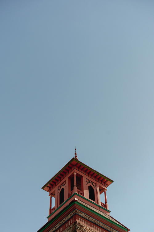 A clock tower situated at the Olana State Historic Site in New York.