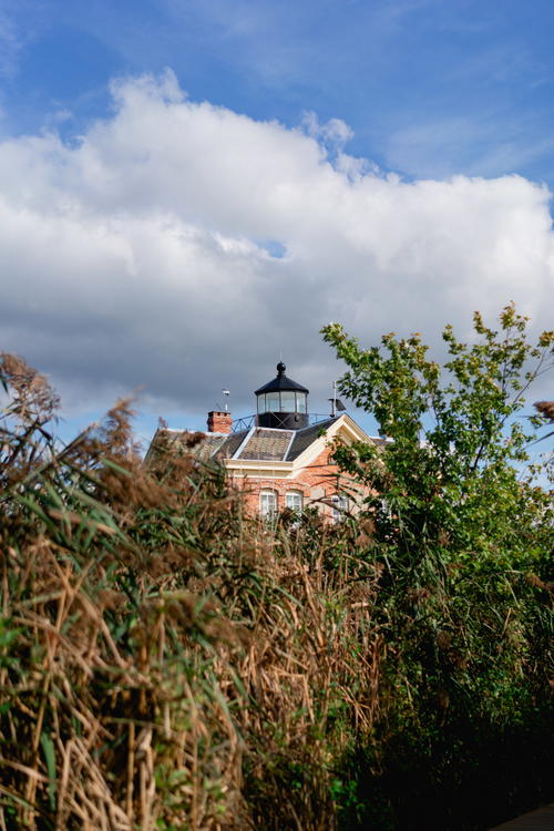 A Saugerties lighthouse perched on a hill.