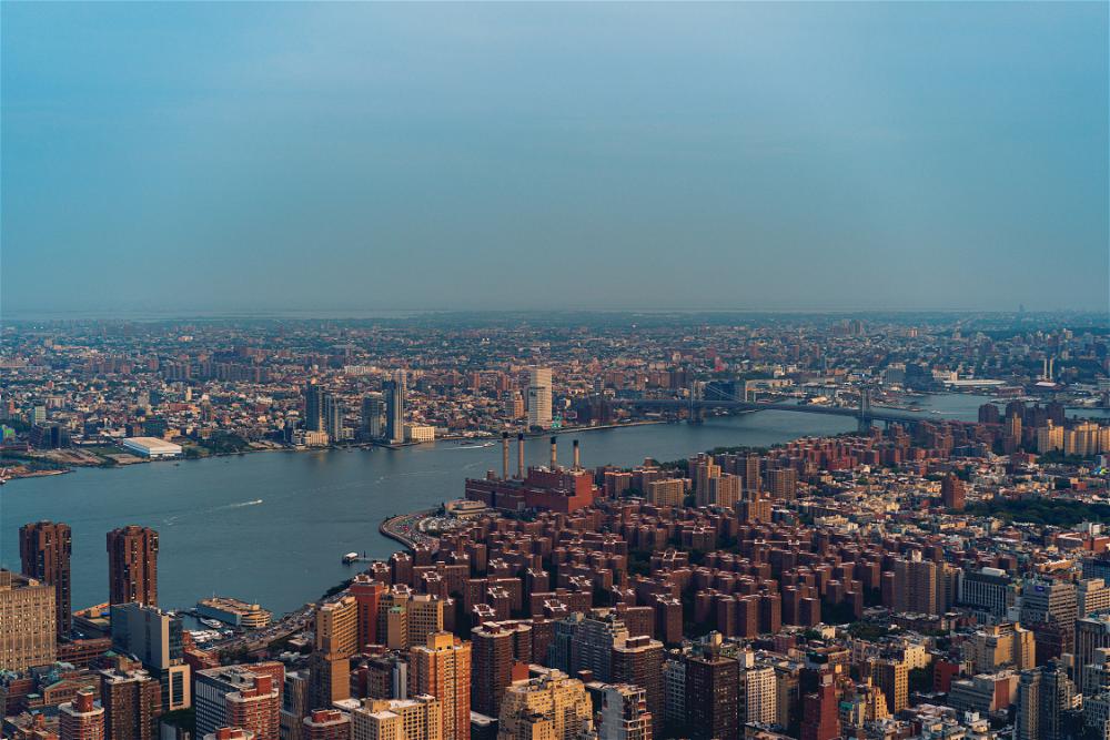 Aerial view of NYC from the top of Empire State Building.