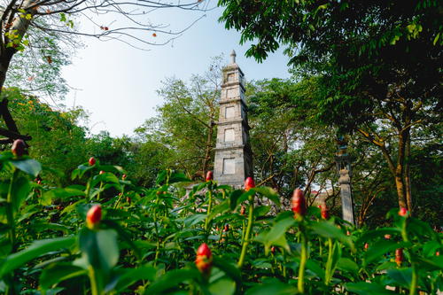 Stone pagoda at Hoan Kiem Lake Hanoi Vietnam places to visit
